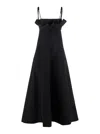 Philosophy Di Lorenzo Serafini Fitted Midi Dress With Ruffled Neckline