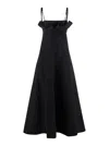 Philosophy Di Lorenzo Serafini Black Dress With Ruffles And Thin Shoulder Straps In Black
