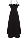Shop Philosophy Di Lorenzo Serafini Black Flared Long Dress With Straps