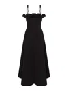 Philosophy Di Lorenzo Serafini Fitted Midi Dress With Ruffled Neckline