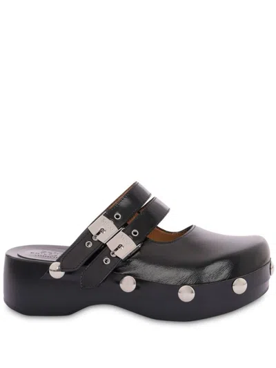 Philosophy Di Lorenzo Serafini Black Leather Mules With Buckles
