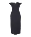 Philosophy Di Lorenzo Serafini Off-the-shoulder Tech Crepe Midi Dress In Blue