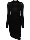 Philosophy Di Lorenzo Serafini Fein Gestricktes Kleid Mit Plissiertem Effekt In Black
