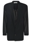 PHILOSOPHY DI LORENZO SERAFINI BLACK SEMI-SHEER BLAZER