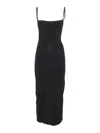 Philosophy Di Lorenzo Serafini Form-fitting Midi Dress With Unique Cut-out Detail In Black