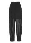 Philosophy Di Lorenzo Serafini High Waist Wool Pants With Sheer Panels In Black