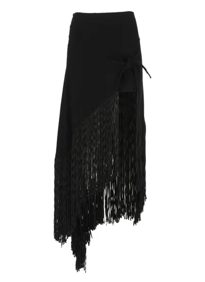PHILOSOPHY DI LORENZO SERAFINI BLACK VISCOSE SKIRT