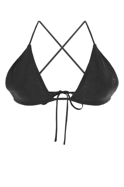 Philosophy Di Lorenzo Serafini Black Wool Blend Triangle Bra In Burgundy