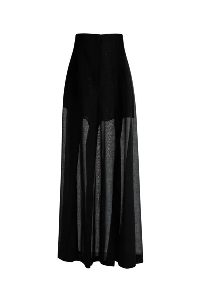 PHILOSOPHY DI LORENZO SERAFINI BLACK WOOL BLEND WIDE-LEG PANT
