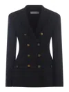Philosophy Di Lorenzo Serafini Double-breasted Jacket Philosophy In Tenco Grain De Poudre In Black