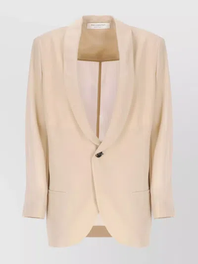 Philosophy Di Lorenzo Serafini Blazer Cotton Blend Shawl Lapel
