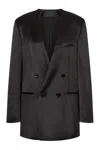 Philosophy Di Lorenzo Serafini V-neck Satin Blazer With Double-breasted Closure In Black