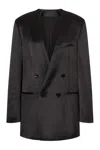 Philosophy Di Lorenzo Serafini V-neck Satin Blazer With Double-breasted Closure In Black