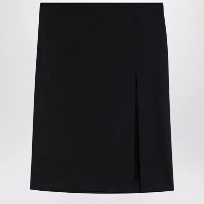 Philosophy Di Lorenzo Serafini Blend Wool Skirt With Side Slit In Black