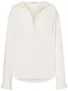 Philosophy Di Lorenzo Serafini Relaxed Fit White Shirt With Pleated Detailing