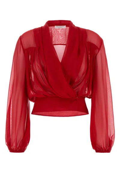 PHILOSOPHY DI LORENZO SERAFINI PHILOSOPHY DI LORENZO SERAFINI RED GEORGETTE BLOUSE