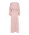 Philosophy Di Lorenzo Serafini Blush Pink V-neck Maxi Dress  In Pink