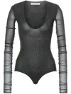 Philosophy Di Lorenzo Serafini U-neck Long-sleeve Bodysuit In Grey