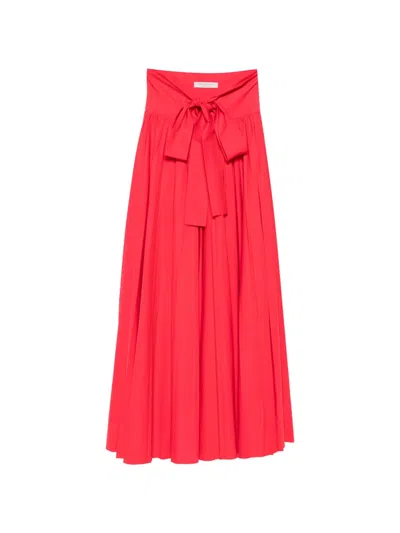 Philosophy Di Lorenzo Serafini Bow-detail Pleated Maxi Skirt In Red