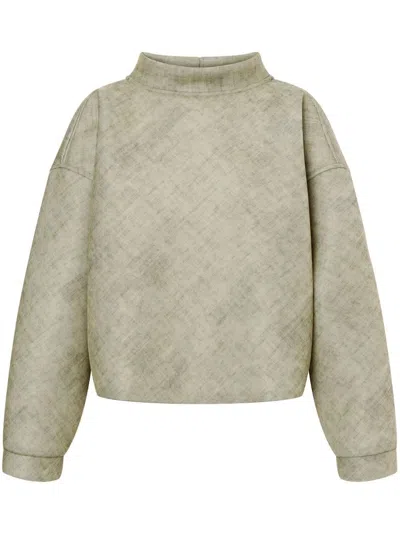 Philosophy Di Lorenzo Serafini Boxy Cropped Sweatshirt In Neutrals
