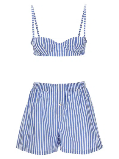 Philosophy Di Lorenzo Serafini Embroidered Poplin Mini Set For Women In Blue