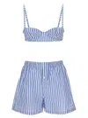 Philosophy Di Lorenzo Serafini Two-piece Set Of Striped Shorts And Underwear In Light Blue