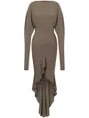 Philosophy Di Lorenzo Serafini Draped Asymmetric Dress In Brown