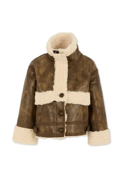 Philosophy Di Lorenzo Serafini Kids' Brown Faux Fur For Girl With Logo