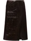 Philosophy Di Lorenzo Serafini Coated Wool-blend Midi Skirt In Black