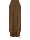Philosophy Di Lorenzo Serafini Brown Trousers With Elastic Waistband And Drawstring Cuffs In Brown