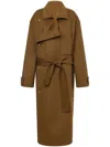 PHILOSOPHY DI LORENZO SERAFINI BROWN WOOL DOUBLE-BREASTED COAT