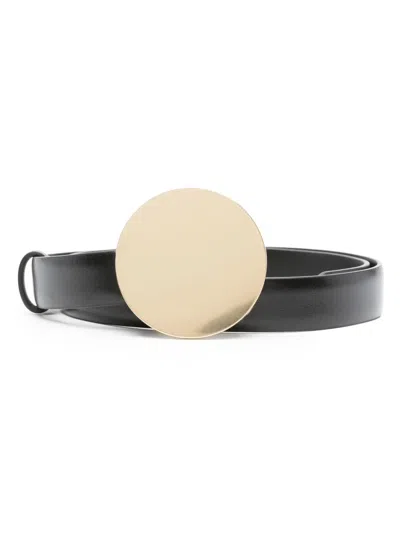 Philosophy Di Lorenzo Serafini Buckle Leather Belt In Black