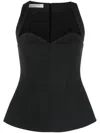 Philosophy Di Lorenzo Serafini Polyester Top With Sweetheart Neckline And Peplum Hem In Grey