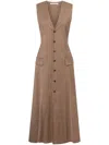 Philosophy Di Lorenzo Serafini Button-up Dress In Brown