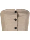 Philosophy Di Lorenzo Serafini Buttoned Bustier Cropped Top In Neutrals