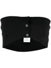 Philosophy Di Lorenzo Serafini Buttoned Draped Crop Top In Black