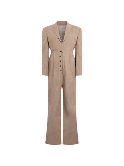 Philosophy Di Lorenzo Serafini Button-fastening Jumpsuit In Brown