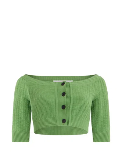 Philosophy Di Lorenzo Serafini Button-front Cropped Cardigan In Green