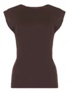 Philosophy Di Lorenzo Serafini Layered Boat Neck Blouse In Brown