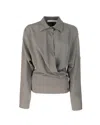 Philosophy Di Lorenzo Serafini Asymmetric Long-sleeve Collared Blouse In 0428