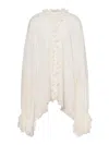 Philosophy Di Lorenzo Serafini Silk-acetate Blend Top With Ruffled Front In Neutral
