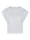 Philosophy Di Lorenzo Serafini Rhinestone-embellished Cotton T-shirt In Blue