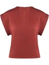 Philosophy Di Lorenzo Serafini Cap-sleeve Satin Blouse In Red