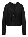 PHILOSOPHY DI LORENZO SERAFINI CARDIGAN IN STRETCH FABRIC WITH SEQUINS