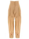 Philosophy Di Lorenzo Serafini High-waisted Trousers Pleated Cuffed Hem In Brown