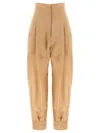 Philosophy Di Lorenzo Serafini High-waisted Trousers Pleated Cuffed Hem In Beige
