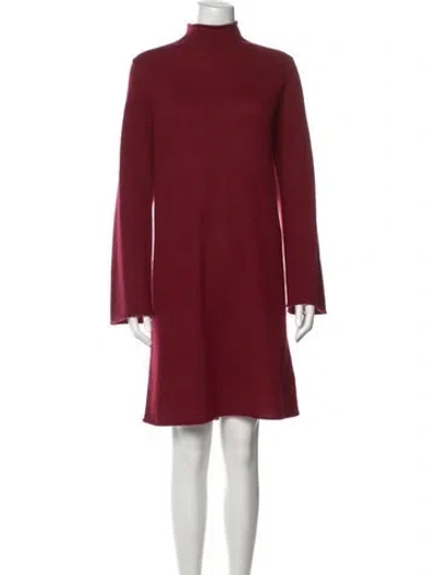 Pre-owned Philosophy Di Lorenzo Serafini Cashmere Knee-length Dress In Burgundy