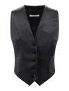 Philosophy Di Lorenzo Serafini V-neck Waistcoat Tailored Asymmetrical Hem In Black