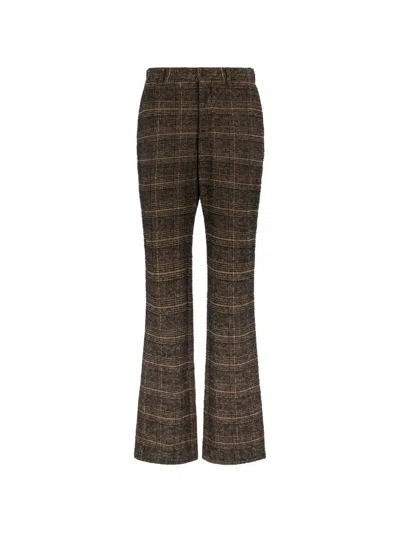 Philosophy Di Lorenzo Serafini Check-pattern Tailored Trousers In Brown