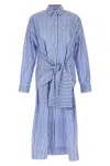 Philosophy Di Lorenzo Serafini Shirt-style Striped Cotton Blend Chemisier Dress In Blue